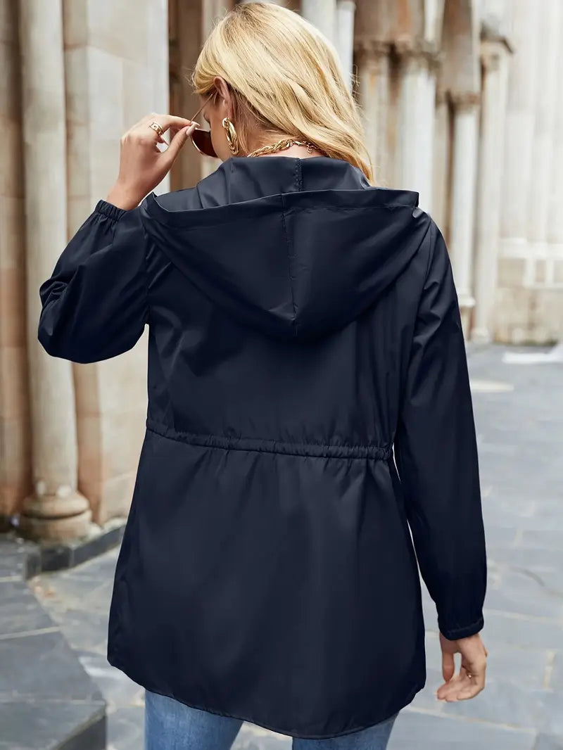 Veste légère à capuche mi-longue