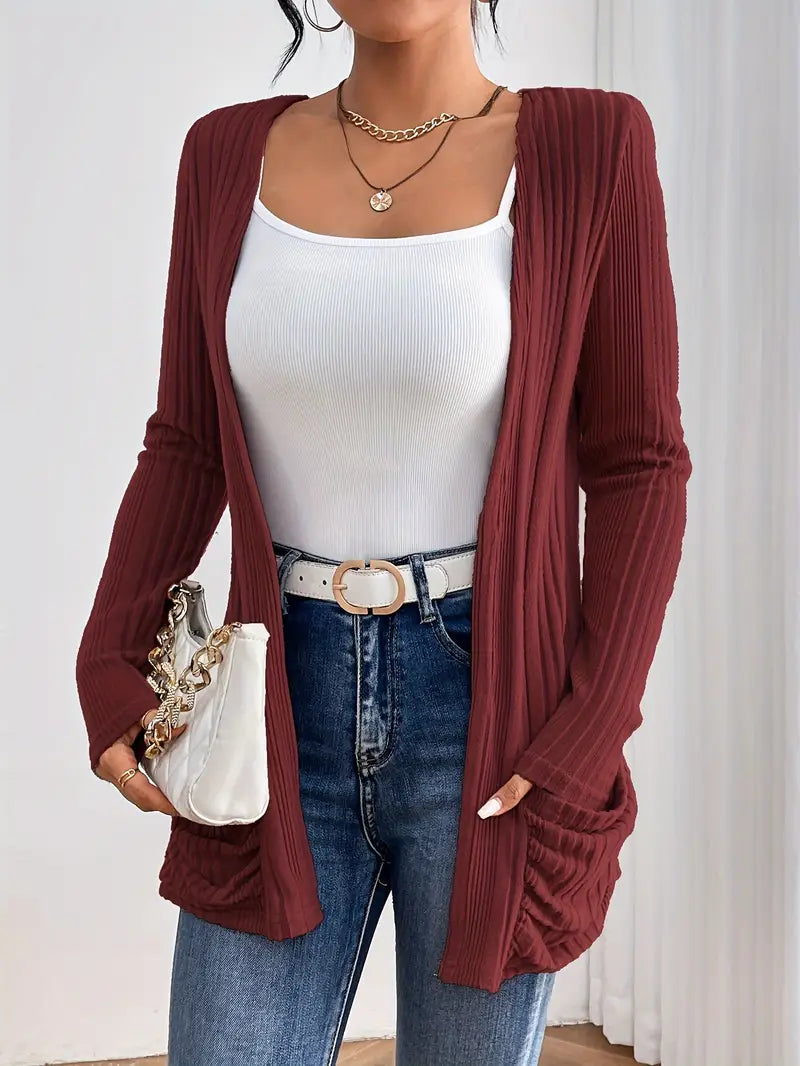 Cardigan long loose avec poches