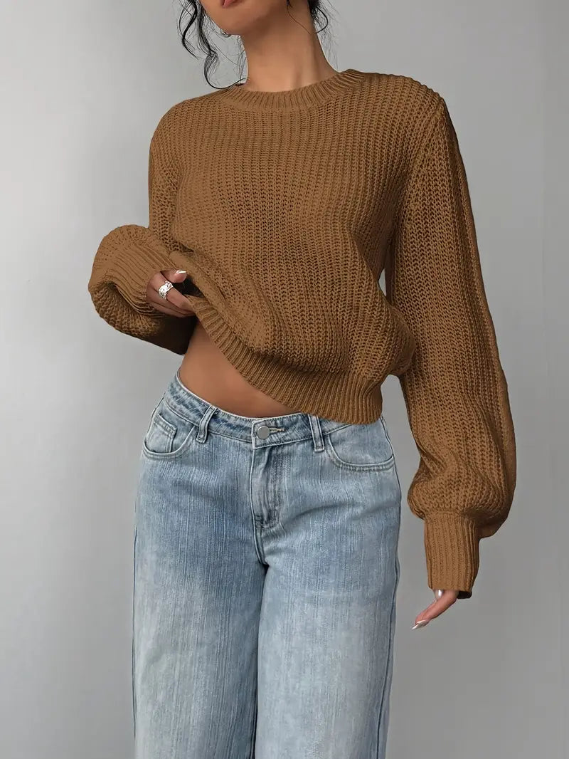 Pull à col rond effet mailles