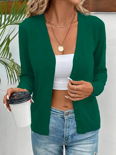 Cardigan simple col V avec boutons