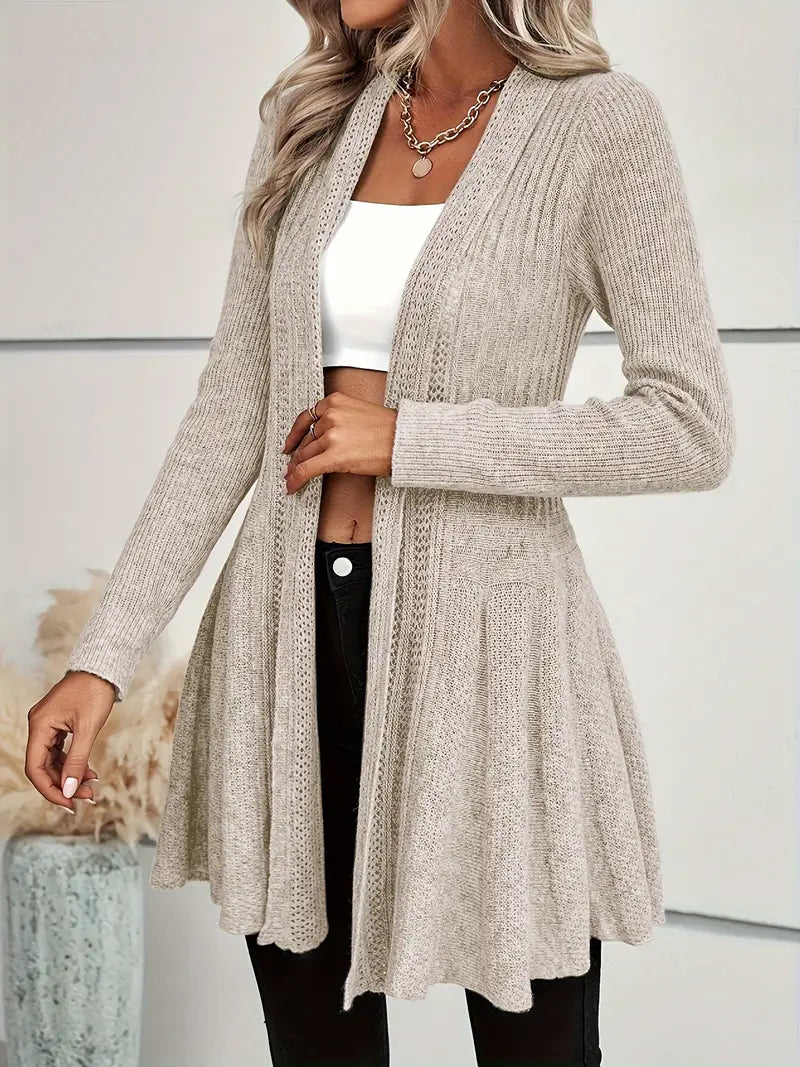 Cardigan long manches longues effet robe