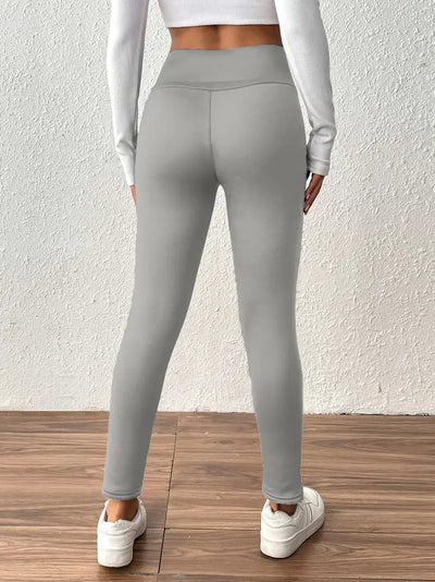 Legging taille haute doublé polaire avec effet remonte-fesses