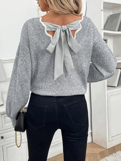 Pull Col V avec noeud