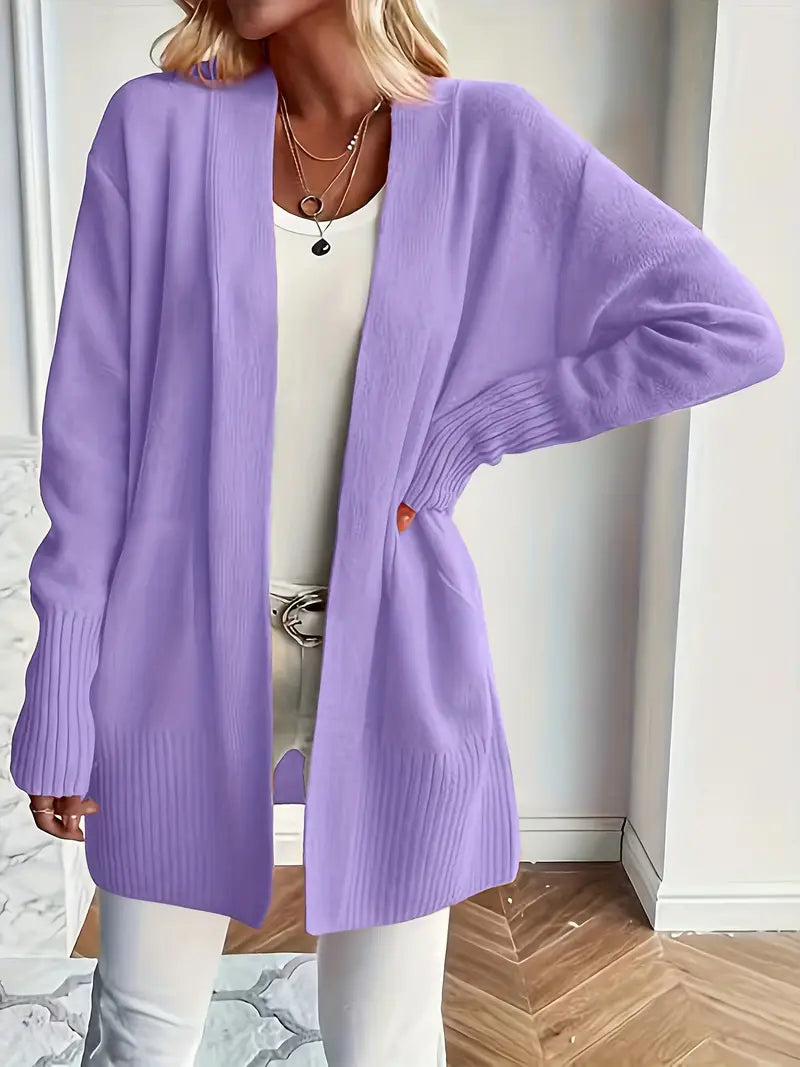 Cardigan long confortable manches longues