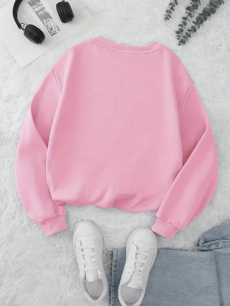 Sweat décontracté avec lettrage manches longues