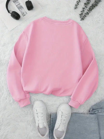 Sweat décontracté avec lettrage manches longues