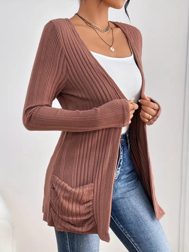 Cardigan long loose avec poches