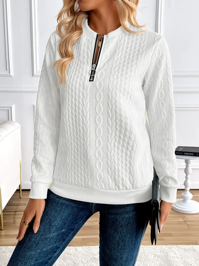 Pull Manches Longues avec Tricot Torsadé