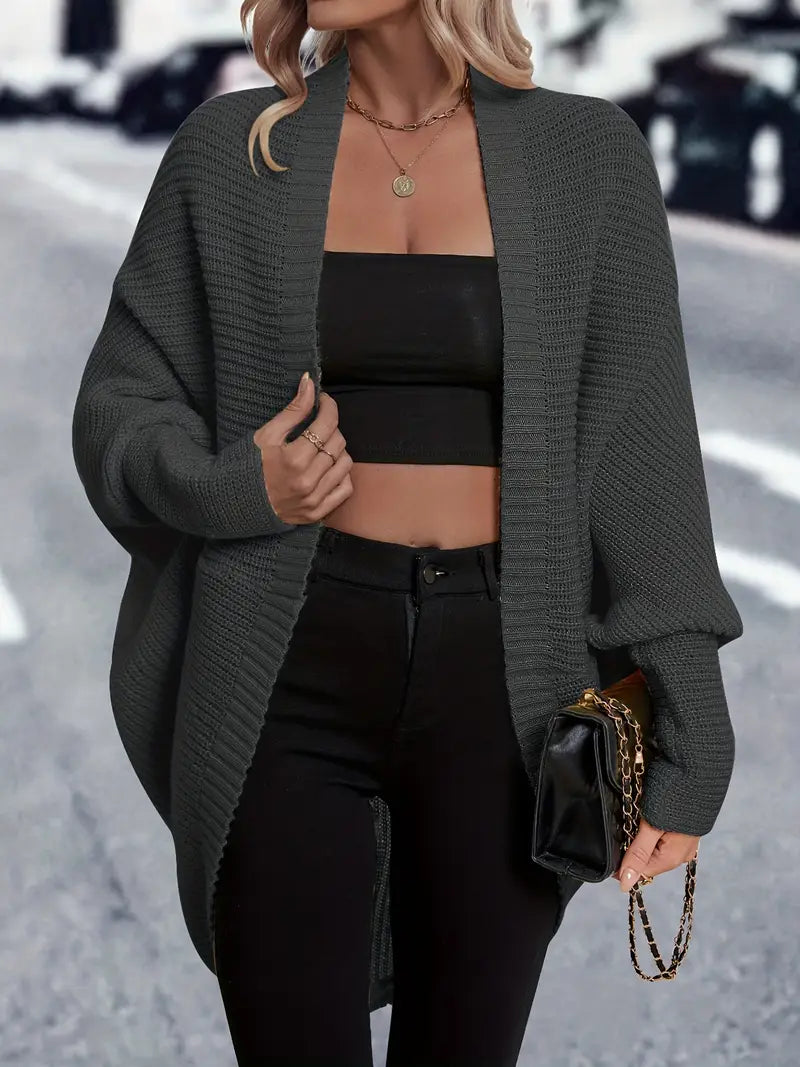 Cardigan ouvert sur le devant manches serrées