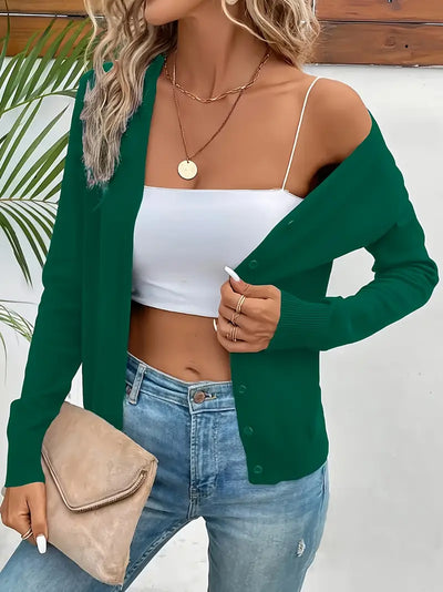 Cardigan simple col V avec boutons