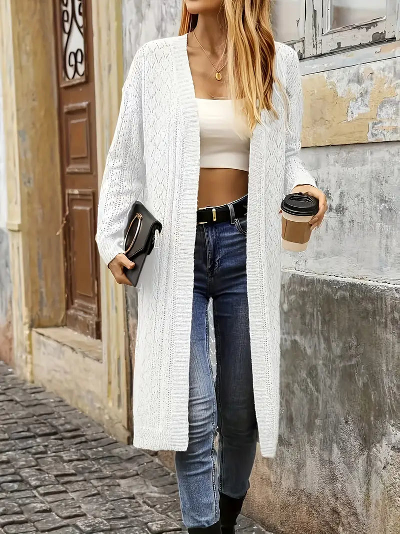 Cardigan long décontracté en tricot