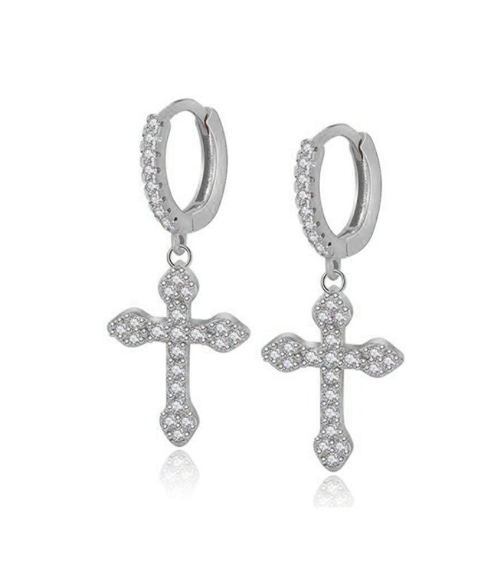 Anneaux d'oreilles croix Iris