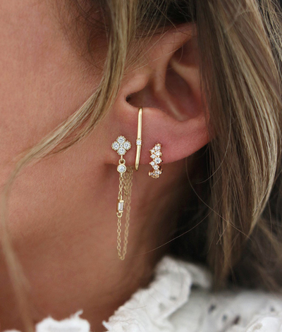 Anneaux d'oreilles brillants Adèle