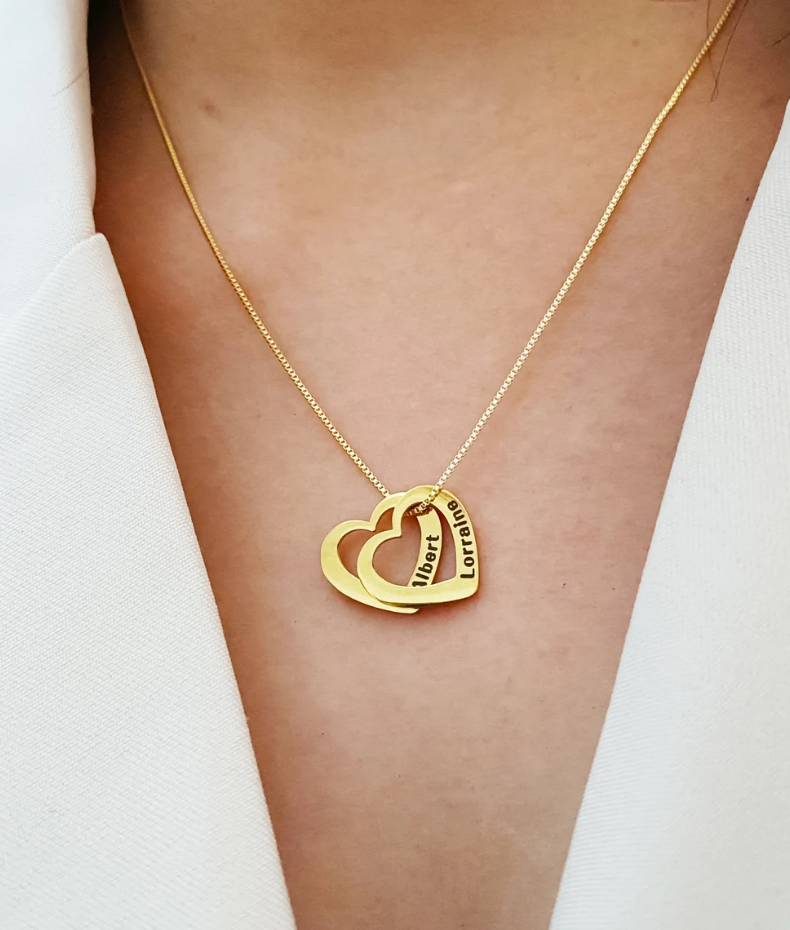 Collier personnalisable coeurs multiples