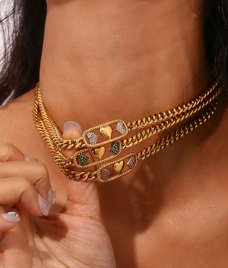 Collier cubains épais coeur