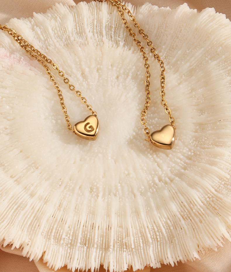 Collier personnalisable coeur plaqué or 18 carats