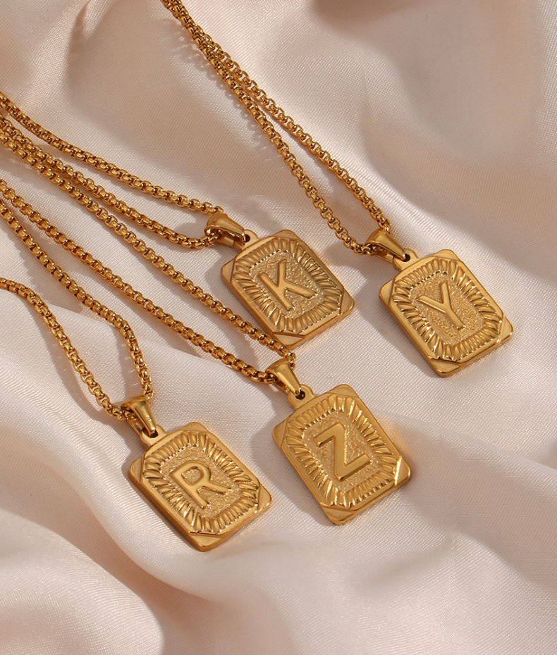 Collier personnalisable lettre acier inoxydable