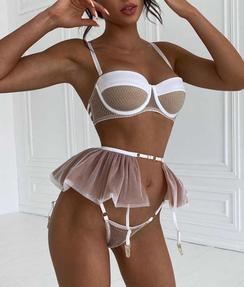 Ensemble jarretelles à volants Misty