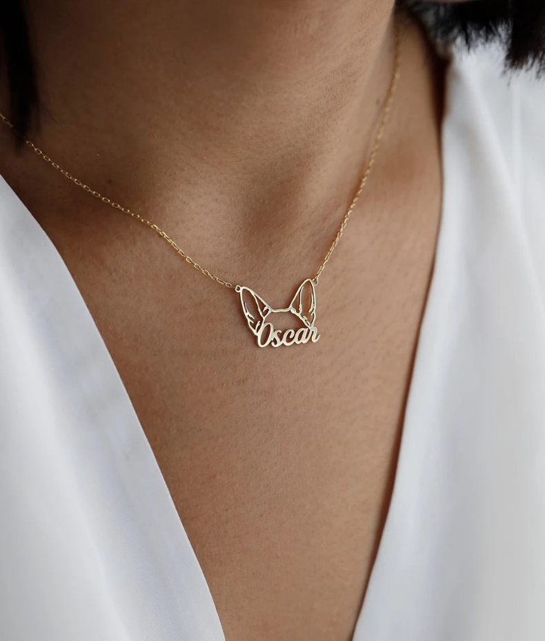 Collier personnalisable oreilles chien et chat