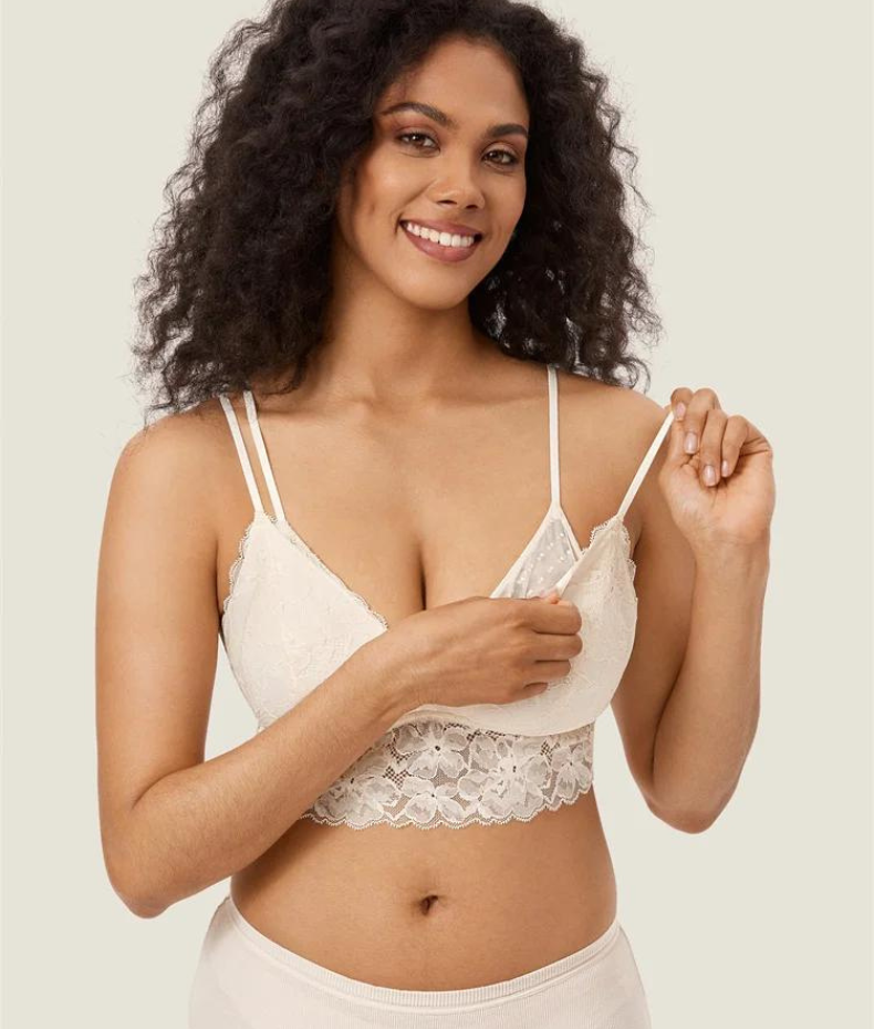 Soutien-gorge d'allaitement en dentelle à double bretelle