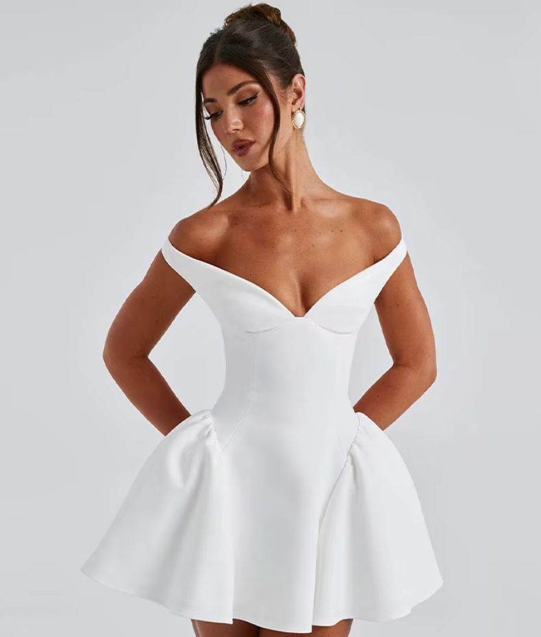 Robe courte sexy col en V