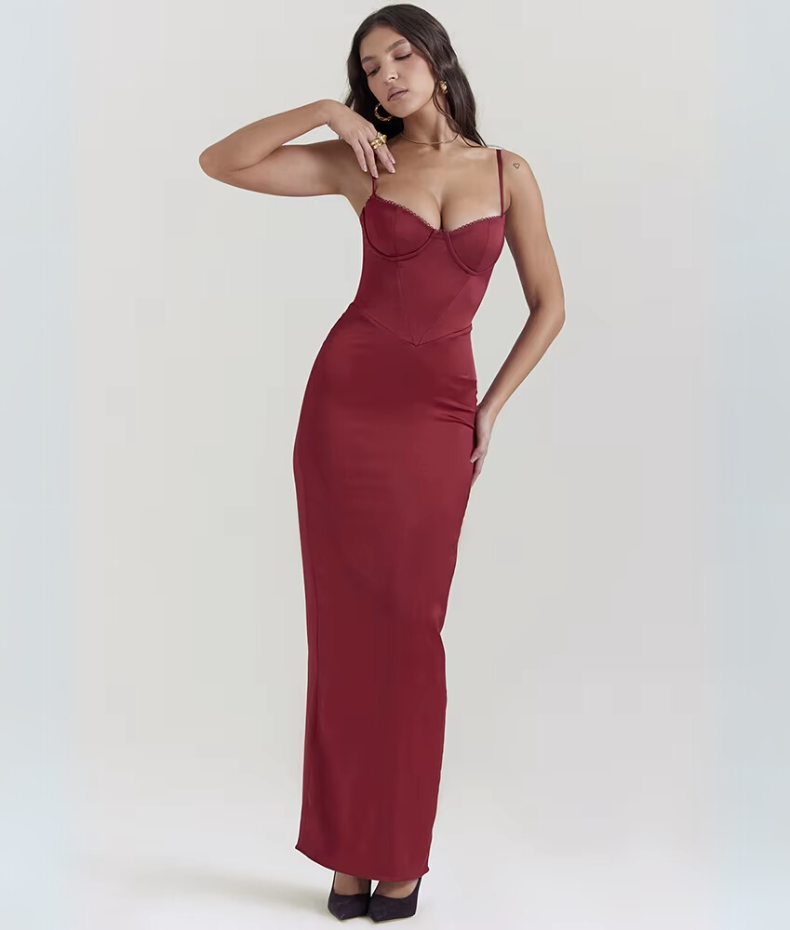 Robe longue moulante haut bustier