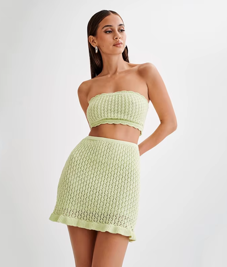 Ensemble jupe et haut bandeau