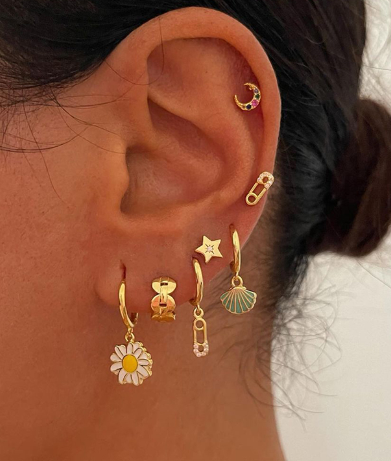 Puces d'oreilles lune Jenna