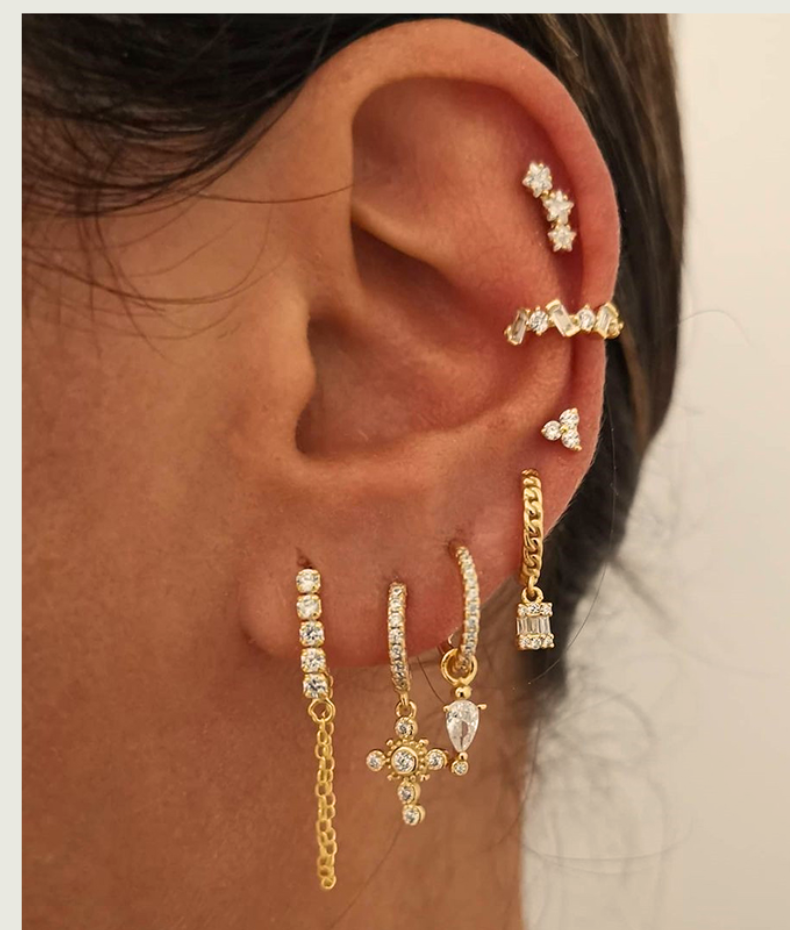 Anneaux d'oreilles brillants Emma