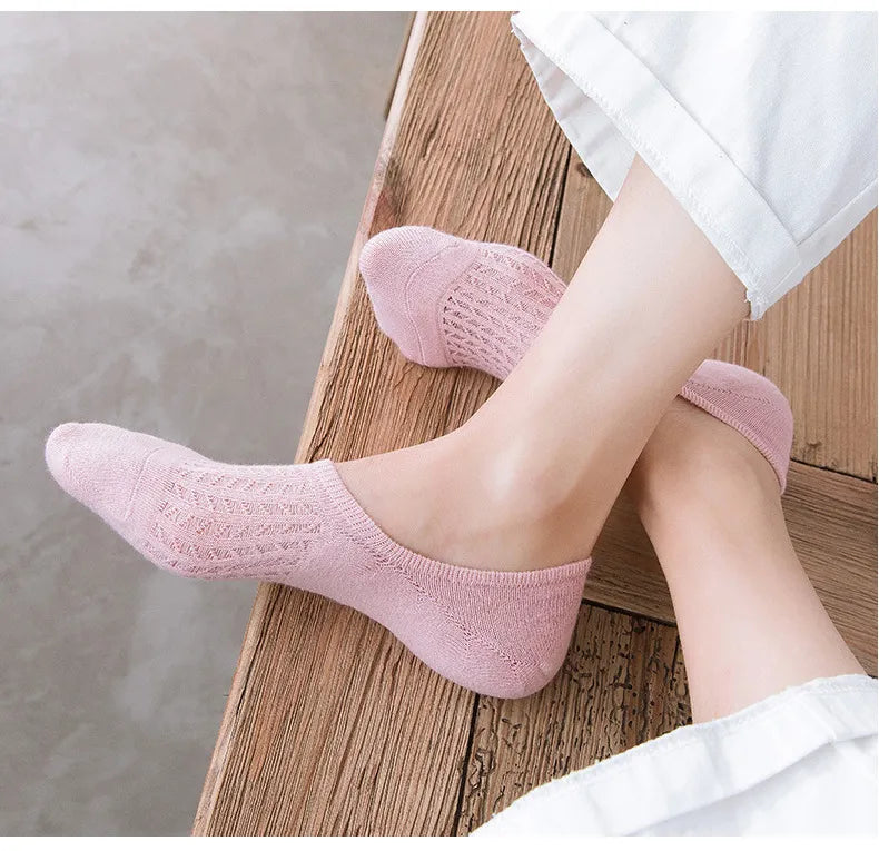 Chaussettes basses en maille x5