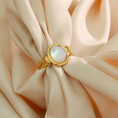 Anel de madrepérola em pedra natural