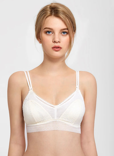 Soutien-gorge d'allaitement en dentelle légèrement rembourrée