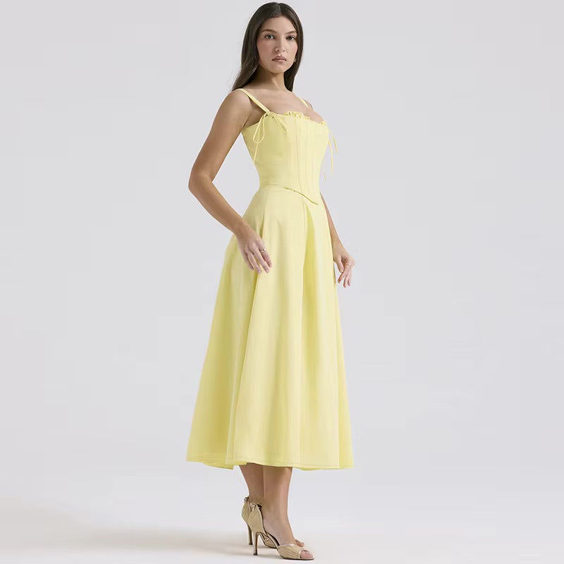 Robe longue à fente bustier