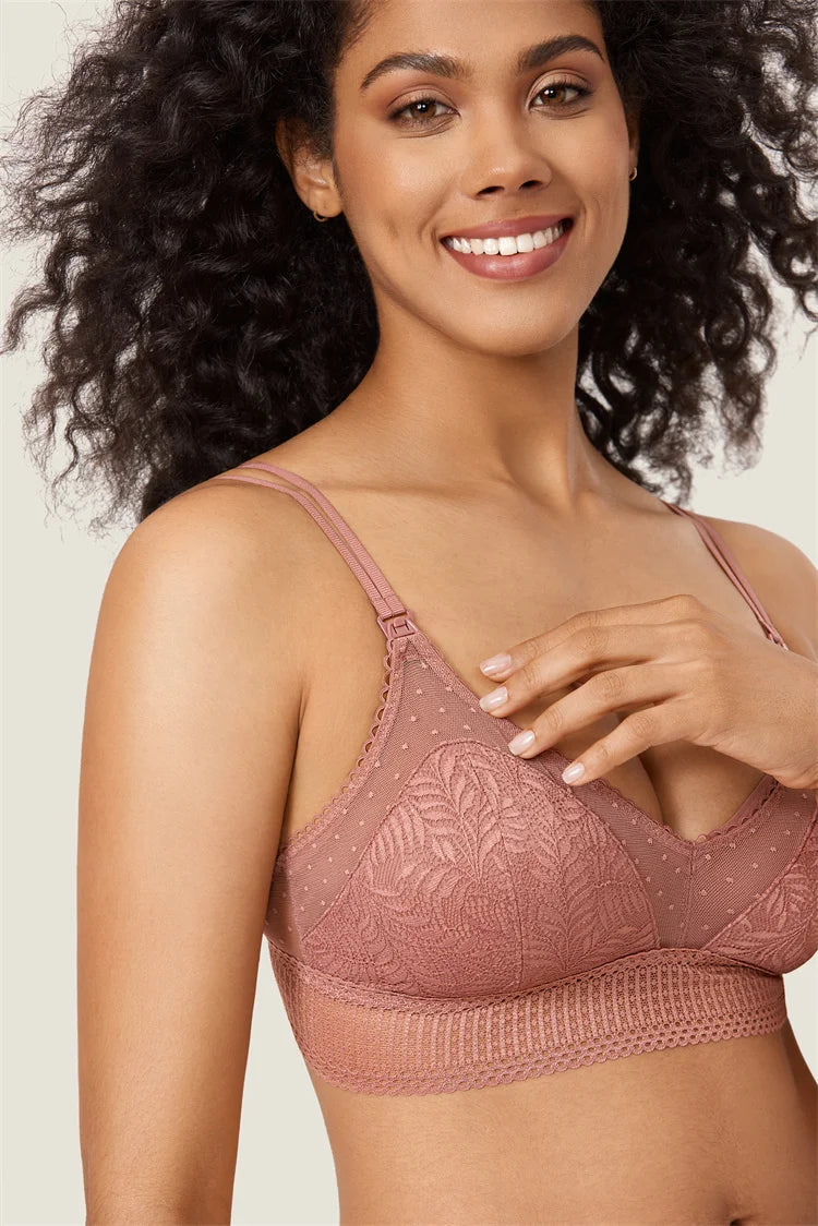 Soutien-gorge d'allaitement en dentelle ajourée
