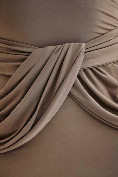 Robe longue taille drapée