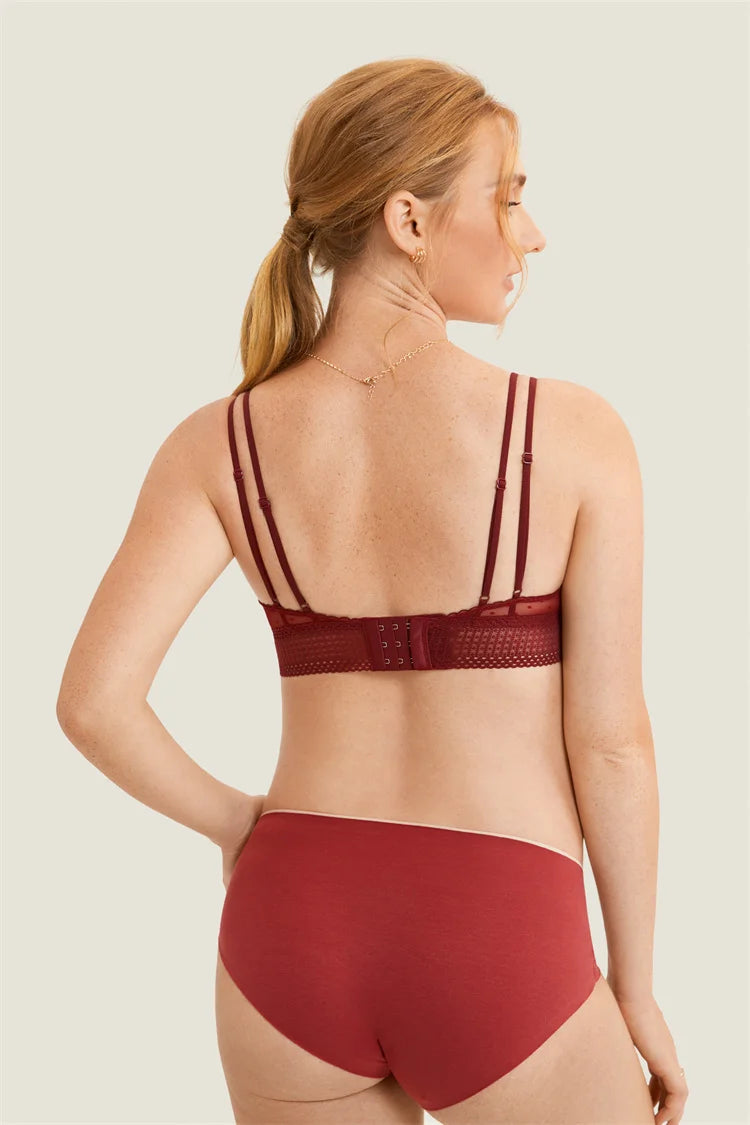 Soutien-gorge d'allaitement en dentelle légèrement rembourrée