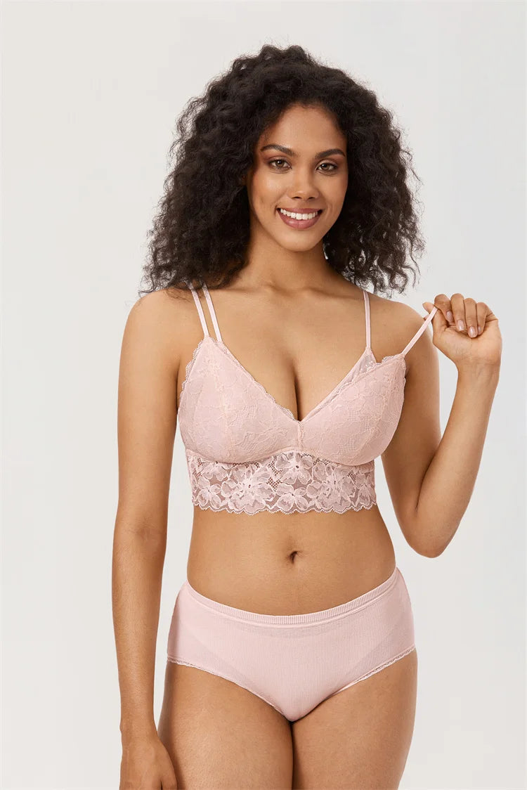 Soutien-gorge d'allaitement en dentelle à double bretelle