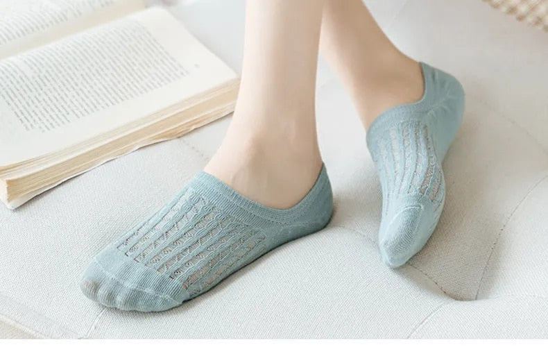 Chaussettes basses en maille x5