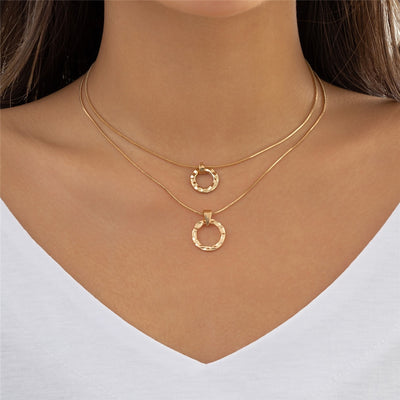 Collier double cercles fins