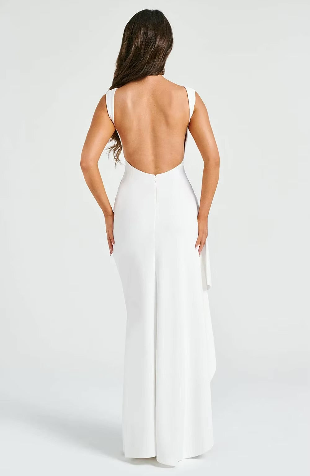 Robe longue dos nu à fente