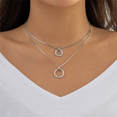 Collier double cercles fins