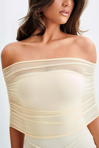 Robe longue bustier jupe voile