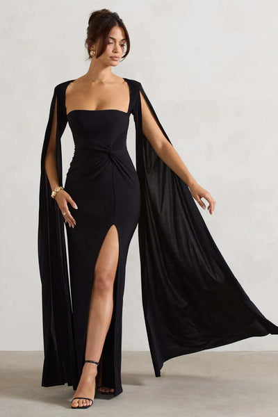 Robe à fente manches ultra longues