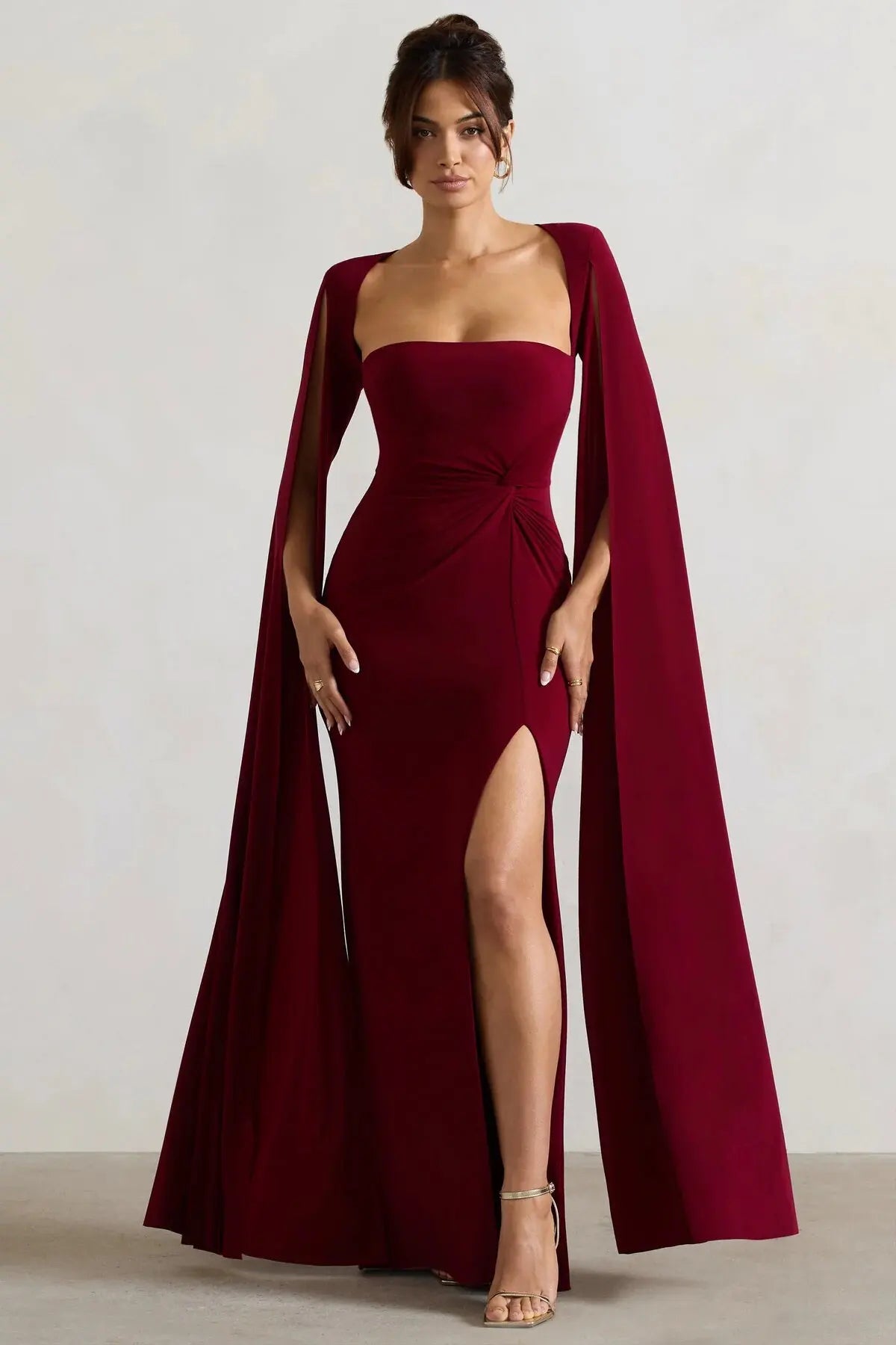 Robe à fente manches ultra longues