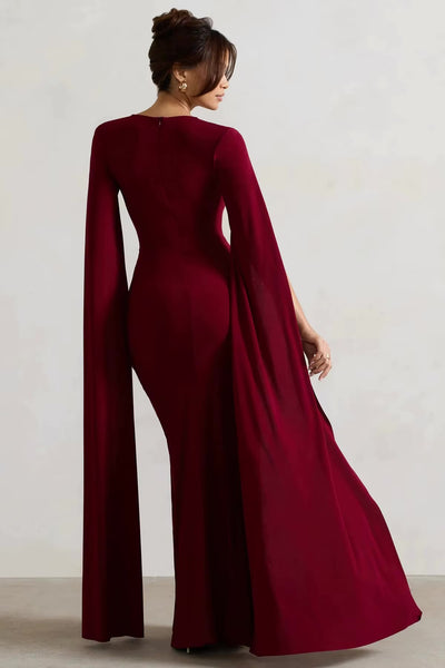 Robe à fente manches ultra longues