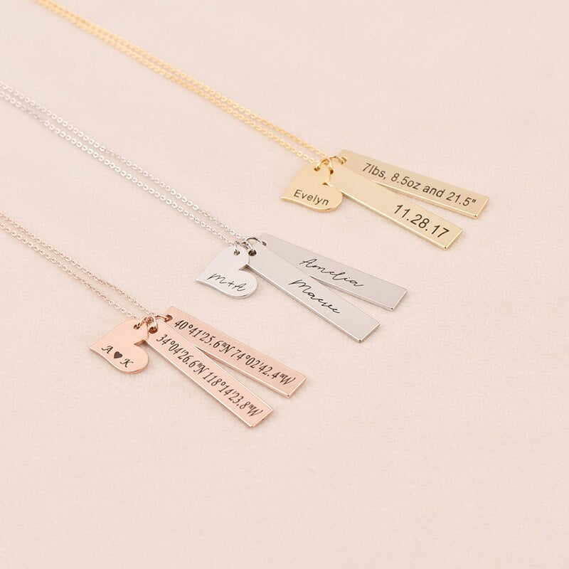 Collier personnalisable coeur et pendentif