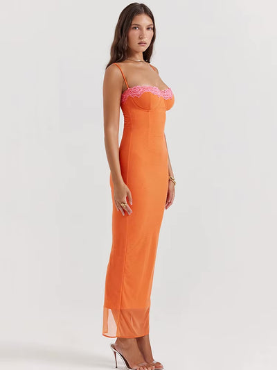 Robe longue moulante balconnet