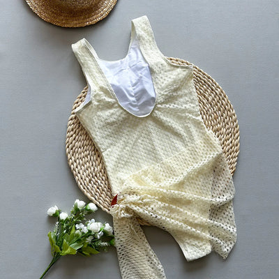 Maillot de bain une piece sans manche avec jupe