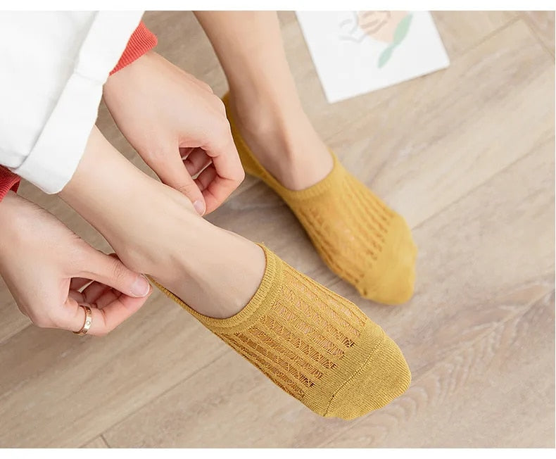 Chaussettes basses en maille x5