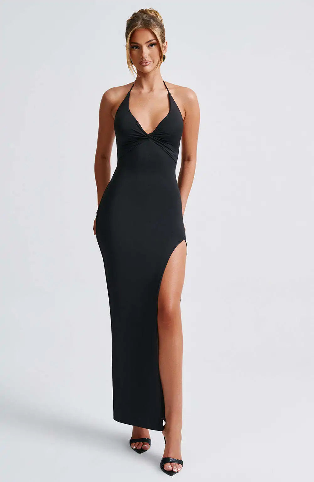 Robe longue fente décolleté plongeant